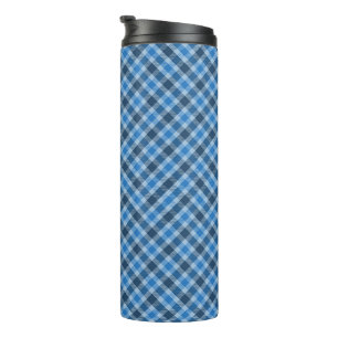 Garrafa Térmica Xadrez Diagonal Azul Básico/Azul Bebê