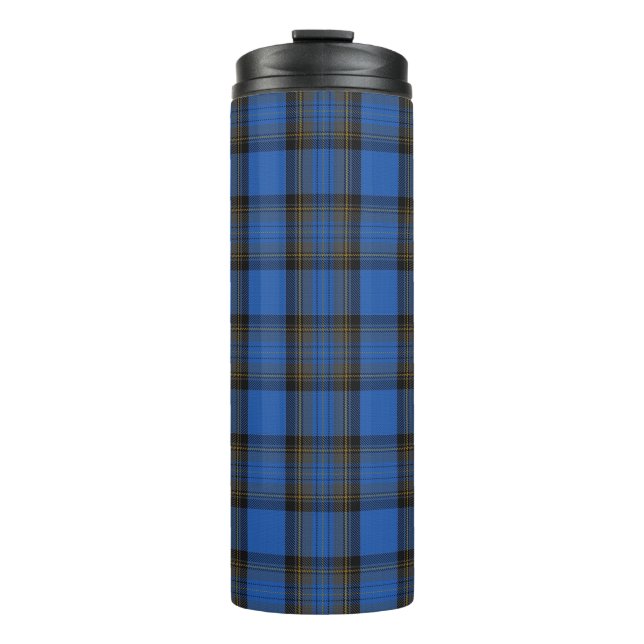 Garrafa Térmica Xadrez Escocês Azul da Ilha de Skye (Frente)