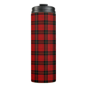 Garrafa Térmica Xadrez Escocês do Clã MacQueen Vermelho Preto