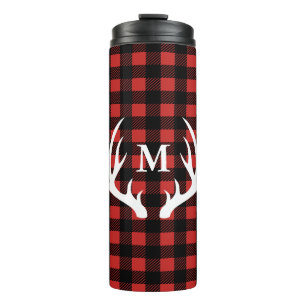 Garrafa Térmica Xadrez & inicial brancas da verificação do búfa