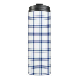Garrafa Térmica Xadrez Marinho Azul e Branco