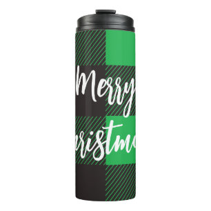 Garrafa Térmica Xadrez Padrão Feliz Natal