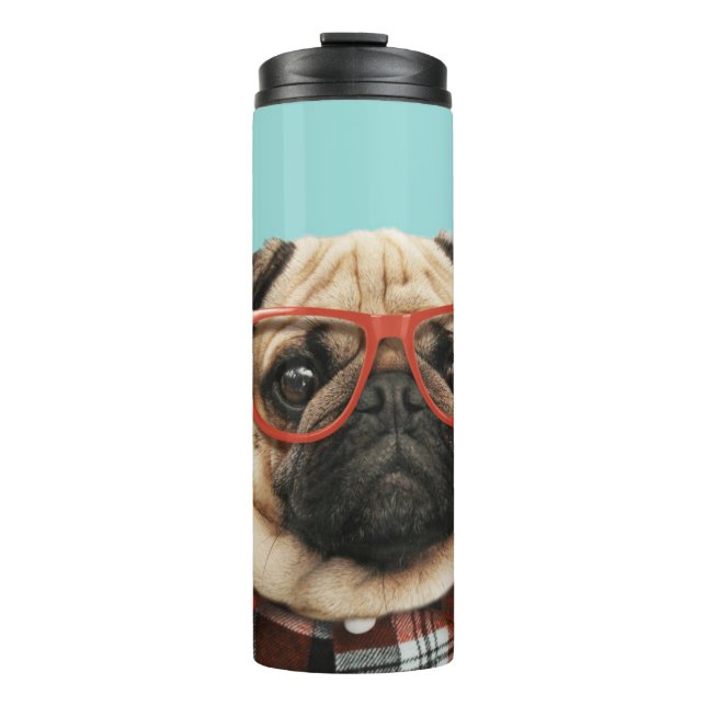 Garrafa Térmica Xadrez Shirt Pug (Frente)
