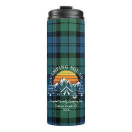 Garrafa Térmica Xadrez Tartan Retro Family Camping Squad Campbell