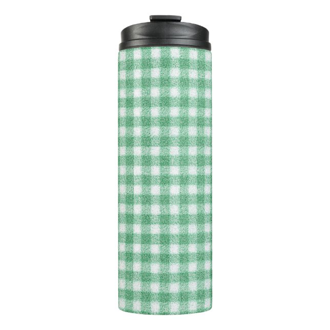 Garrafa Térmica Xadrez Verde Menta Infantil  (Frente)