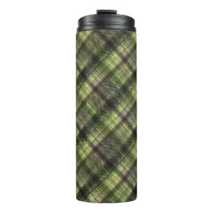 Garrafa Térmica Xadrez verde-tartan-preto-clássico
