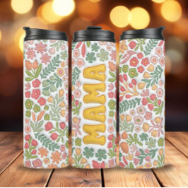 Garrafa Térmica Yellow Boho Floral 3D Mama