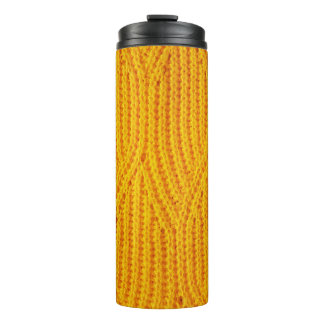 Garrafa Térmica Yellow knitted surface textile material background