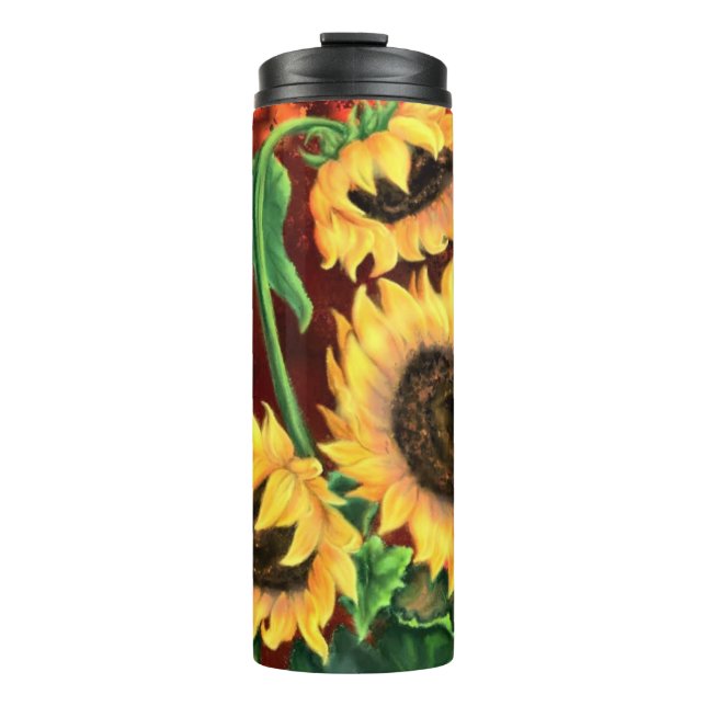 Garrafa Térmica Yellow Sunflowers Thermal Tumbler (Frente)
