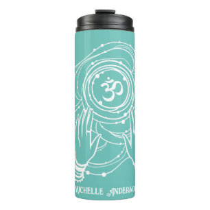 Garrafa Térmica Yoga Chakra Crown Mantra Thermal Tumbler