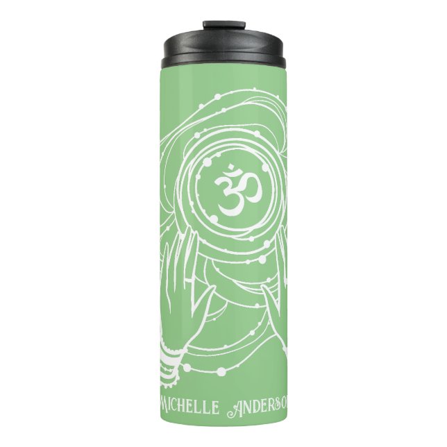 Garrafa Térmica Yoga Chakra Crown Mantra Thermal Tumbler (Frente)