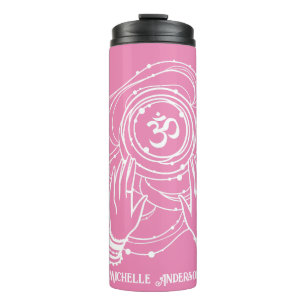 Garrafa Térmica Yoga Chakra Crown Mantra Thermal Tumbler