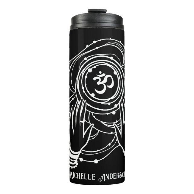 Garrafa Térmica Yoga Chakra Crown Mantra Thermal Tumbler (Frente)