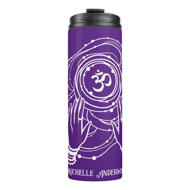 Garrafa Térmica Yoga Chakra Crown Mantra Thermal Tumbler (Frente)