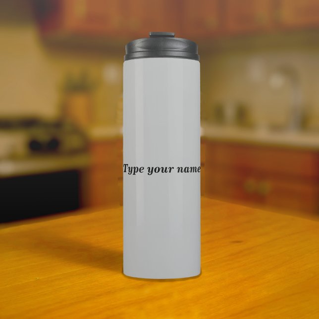 Garrafa Térmica Your Name on Gray Tumbler (Gray tumbler with your name)