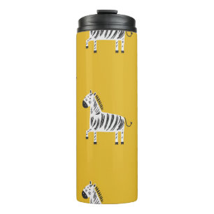 Garrafa Térmica Zebra infantil: Padrão divertido sem costura