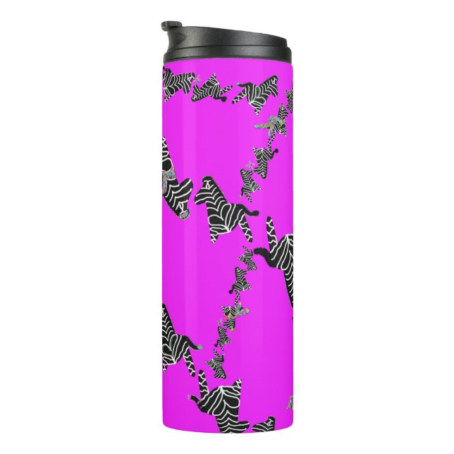 Garrafa Térmica Zebra roxa selvagem moderna (Rotação à direita)