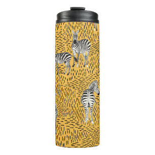 Garrafa Térmica Zebra stripes: fundo sem costura desenhado à mão.