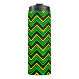 Garrafa Térmica Zigzag verde, preto e amarelo