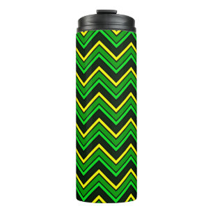 Garrafa Térmica Zigzag verde, preto e amarelo