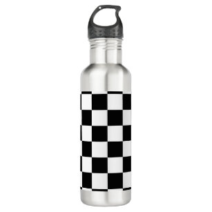 Garrafa Teste padrão Checkered preto & branco
