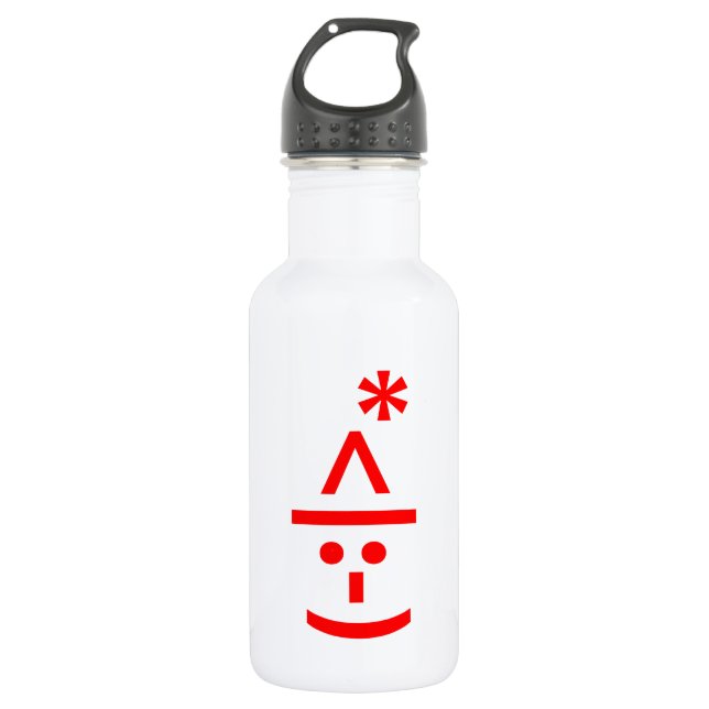 Garrafa Texto do Elf Emoticon Xmas ASCII (Frente)