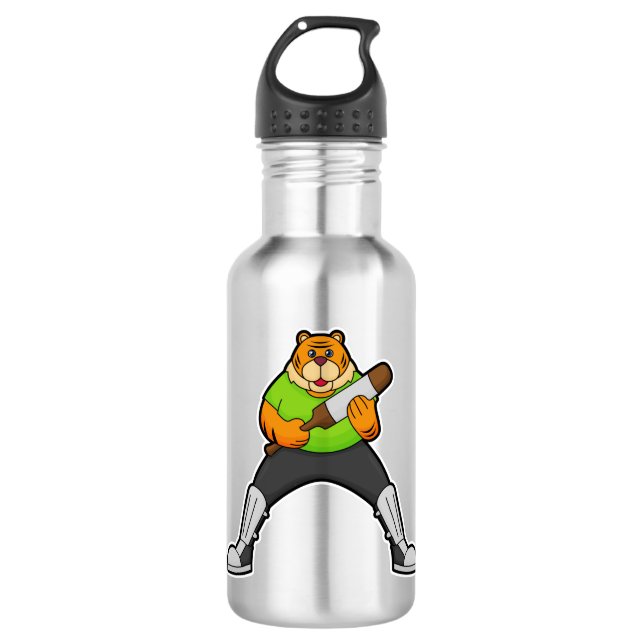Garrafa Tigre no Cricket com morcego de Cricket (Frente)