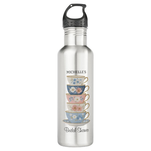 Garrafa Time for Tea Bridal Shower Water Bottle (Frente)