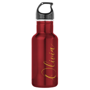 Garrafa Tipo de design de nome Olivia em vermelho metálico