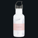 Garrafa tira cor-de-rosa do falso do ouro do mármore<br><div class="desc">Design à moda e moderno que caracteriza a tira cor-de-rosa branca do mármore do falso e do ouro do falso.</div>