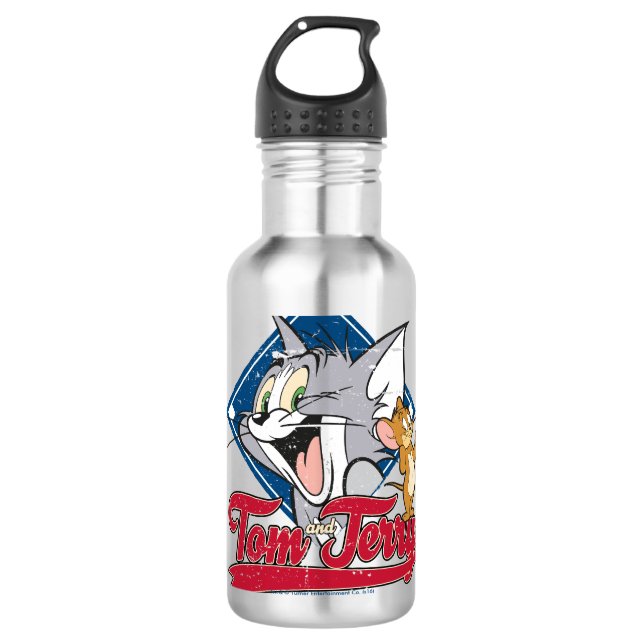 Garrafa Tom E Jerry | Tom E Jerry Sobre O Diamante De Base (Frente)
