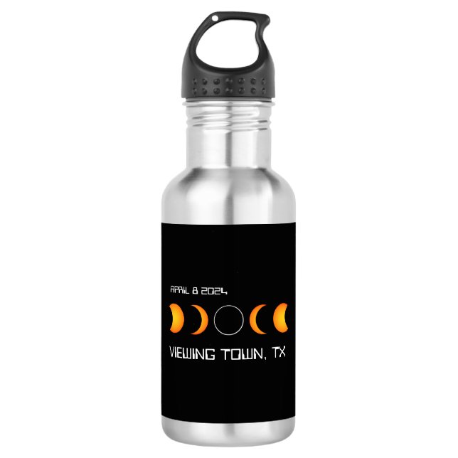 Garrafa Total de Eclipse Solar 2024 Memória Personalizada  (Frente)