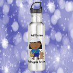 Garrafa Transportadoras de Correio São Mulheres Negras Inc<br><div class="desc">Você está procurando um presente para a trabalhadora negra do correio na sua vida? Esta garrafa d'água apresenta um porta-correio de mulher negra e um cão marrom. O texto diz,  "Mail Carriers Are Dogues Incrível".</div>