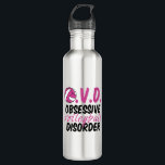 Garrafa Transtorno Obsessivo de Voleibol<br><div class="desc">Engraçado Distúrbio Obsessivo De Voleibol. Um presente fofo de vôlei ou de treinador com uma bola bonito,  rosa e branca,  para um jogo de vôlei de interior ou de praia.</div>