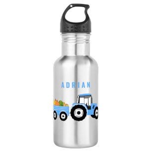 Garrafa Trator Azul Personalizado Caminhão Fazenda Escola
