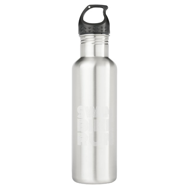 Garrafa Triathlon design White em preto (Frente)