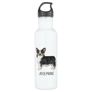 Garrafa Tricolor Negro Pembroke Welsh Corgi E Nome