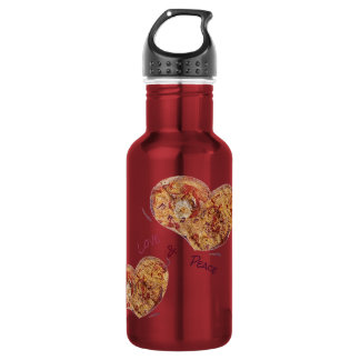Garrafa Trinkflasche klein Edelstahl Love & Peace