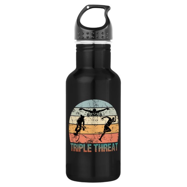 Garrafa Triple Threat - Triathlon Athlete (Frente)