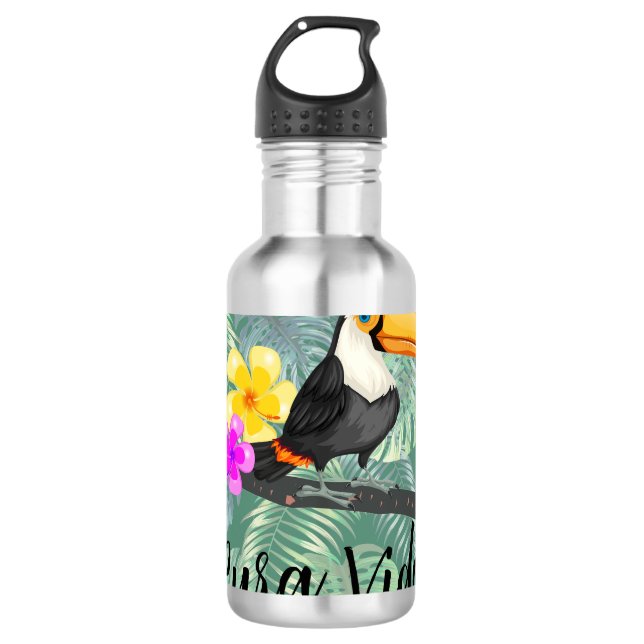 Garrafa Tropical Toucan Pura Vida Water Bottle (Frente)