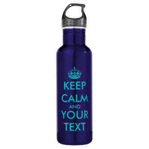 Garrafa Turquesa KeepCalm   Personalizable