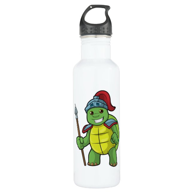 Garrafa Turtle como guerreiro com Spear e Helmet (Frente)
