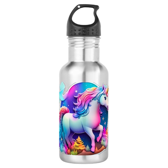 Garrafa Um Adorável Autocolante Unicorn (Frente)