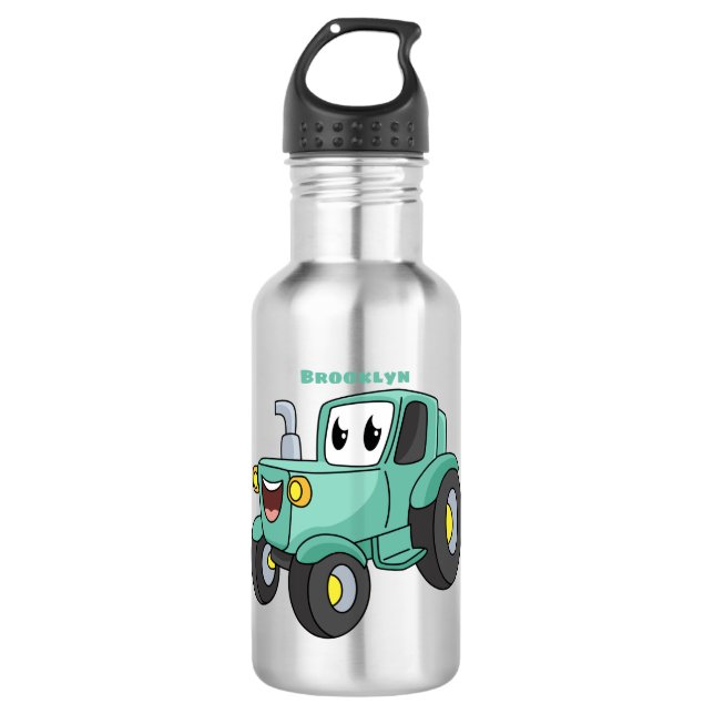 Garrafa Um desenho animado verde e bonito (Frente)