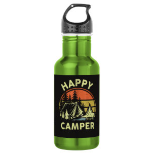 Garrafa Um Feliz Aventureiro Menino Bebê Divertido Acampam