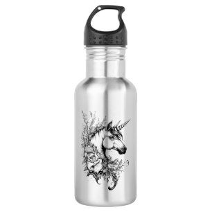 Garrafa Unicorn Fantasy Wild Animal Illustration Art Tatto