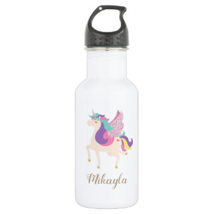 Garrafa Unicórnio Arco-íris Personalizado Fofo