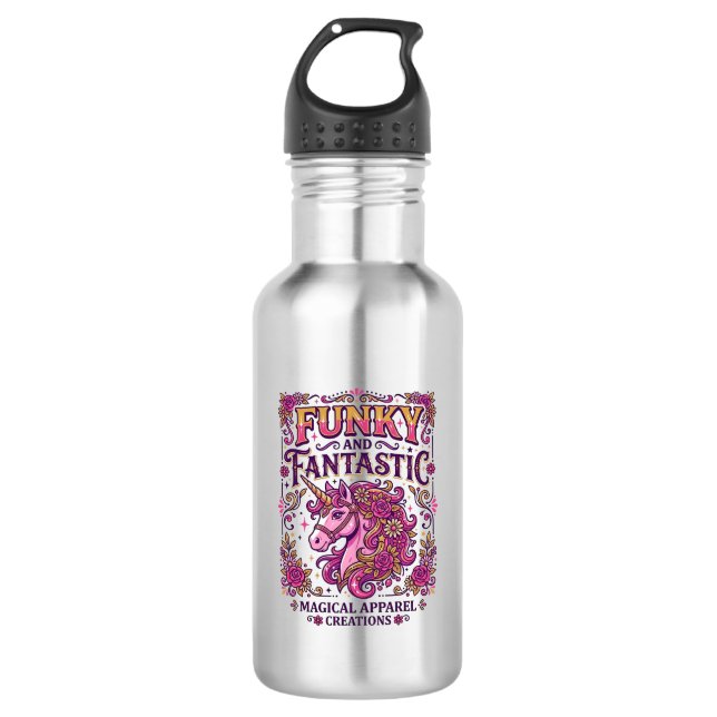 Garrafa Unicórnio Funky e Fantástico Design Stylish Zazzle (Frente)