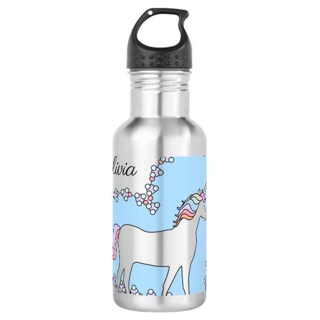 Garrafa Unicórnio Personalizado com Corações (Frente)