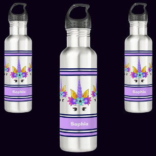 Garrafa Unicórnio Personalizado De Volta À Escola